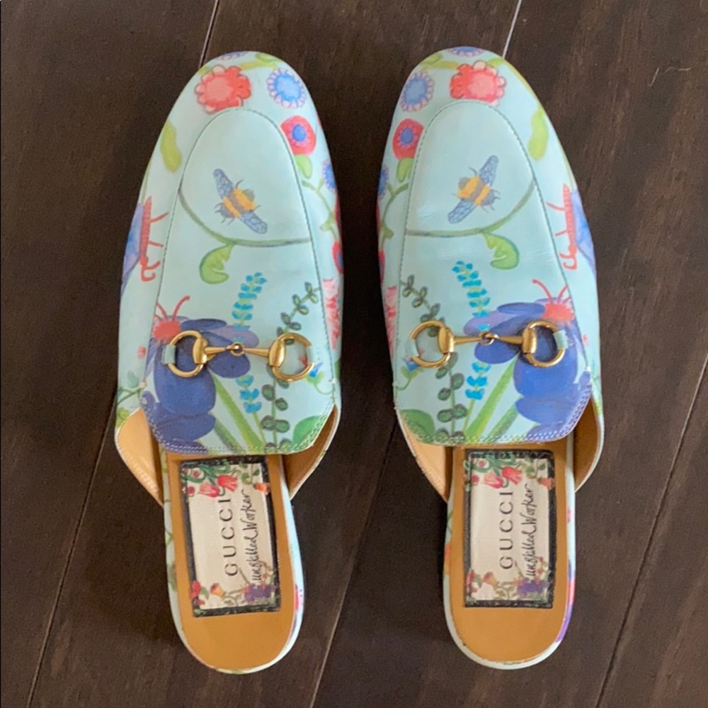 Women’s Blue Unskilled Worker Gucci Princetown